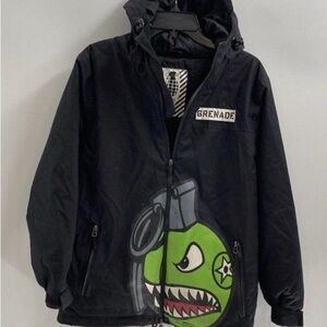 🔥 Grenade Fatigue Project Snowboard Ski Snow Hooded Jacket Black Youth XL